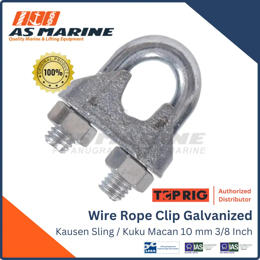 Toprig Wire Rope Clip / Klem Sling / Kuku Macan Galvanized 3/8 Inch 10 mm